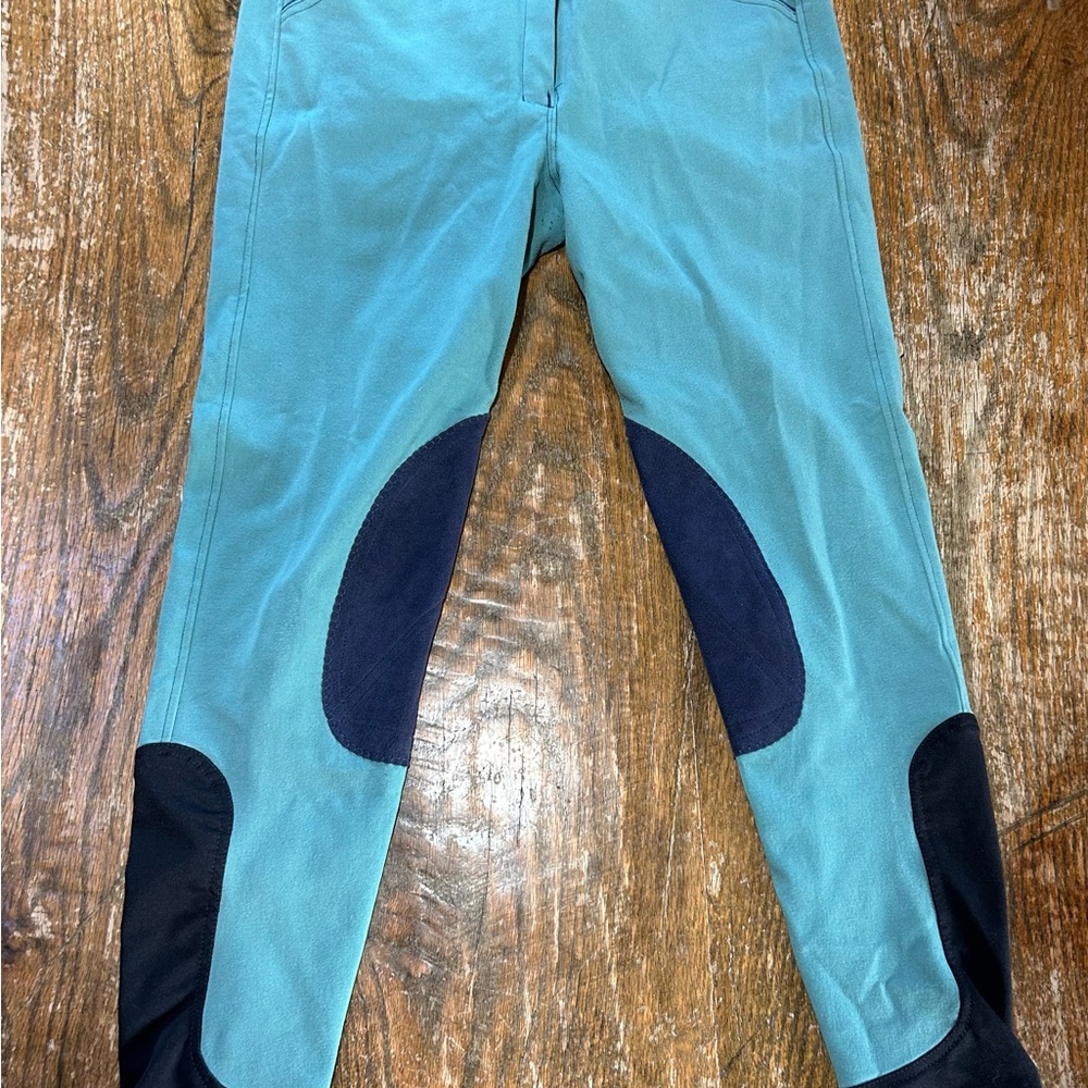Teal And Black Equestrian Breechers